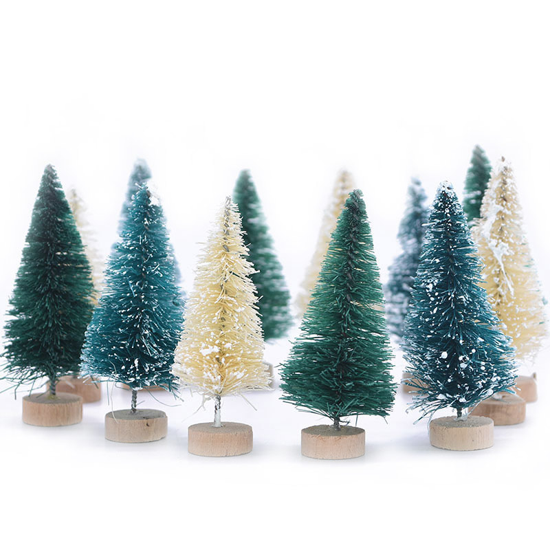 5pcs Mini Christmas Tree Fake Pine Trees DIY Colorful Xmas Photo Prop ...